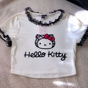 COPY - Hello Kitty And Friends x Shein Crop Top with Lace Trimming